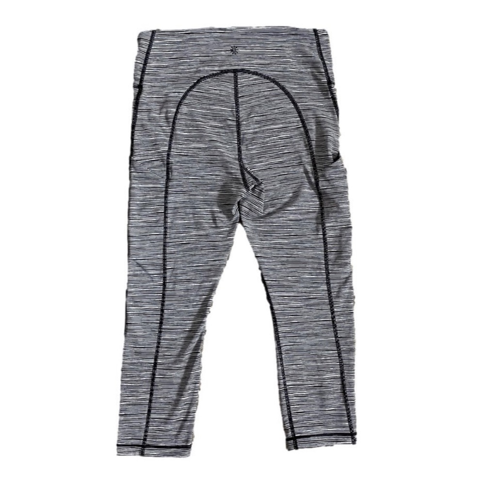 Athleta Ultimate Linear Lines Capri Size Small Black White Coin Pocket Stretch - Picture 11 of 11